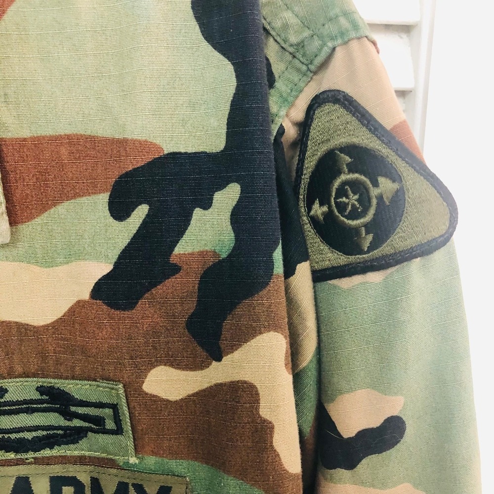 Vintage Army‎ Woodland Camo Combat Jacket 1986 1st Aviation Brigade Mens M - Picture 5 of 12
